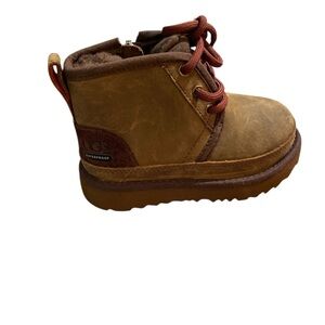 UGG Tan Kids Boots with Red Laces